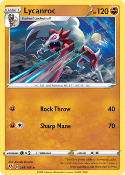 Lycanroc 095  SWSH04 Vivid Voltage - Rare