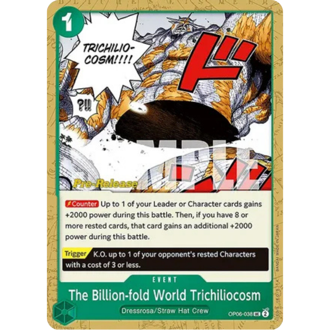 The Billion-fold World Trichiliocosm (OP06-038) - Wings of the Captain Pre-Release Cards