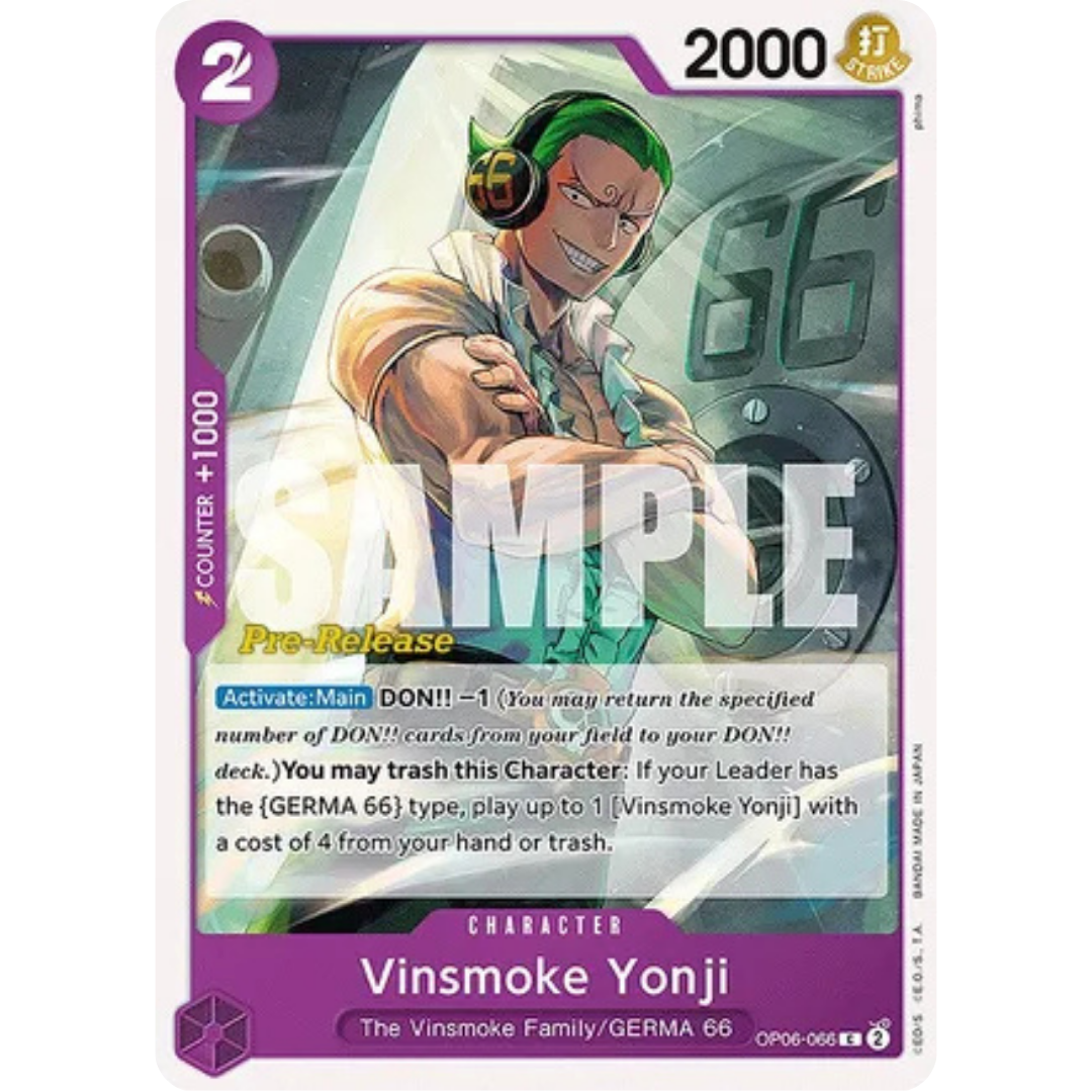 Vinsmoke Yonji (066) (OP06-066) - Wings of the Captain Pre-Release Cards