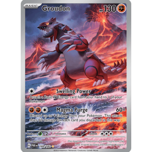 Groudon 199/182  - Holofoil SV04 Paradox Rift - Illustration Rare