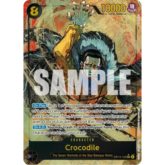 Crocodile - OP14-120 (Alternate Art) (OP14-120) - The Azure Sea's Seven Foil