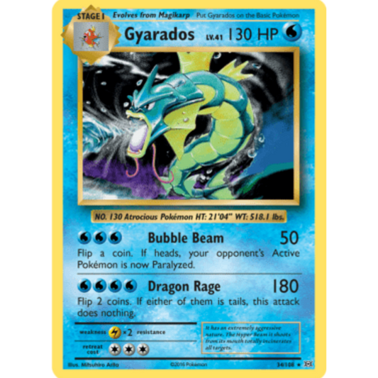 Gyarados 034/108  - Reverse Holofoil XY  Evolutions - Holo Rare