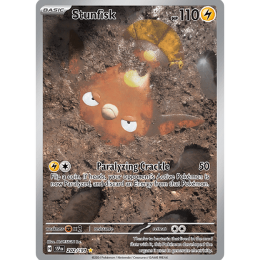 Stunfisk 202/191  - Holofoil SV08 Surging Sparks - Illustration Rare