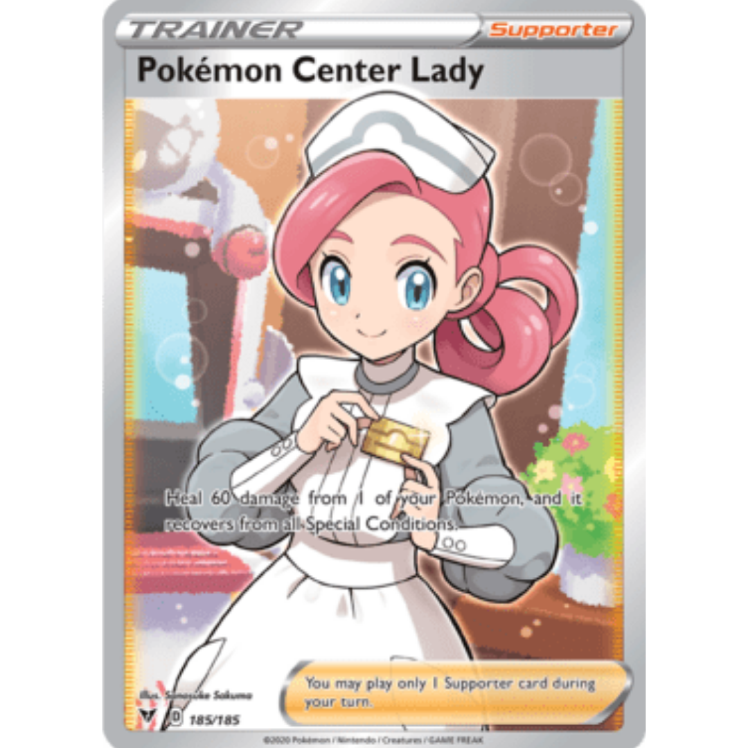Pokemon Center Lady (Full Art) 185  - Holofoil SWSH04 Vivid Voltage - Ultra Rare