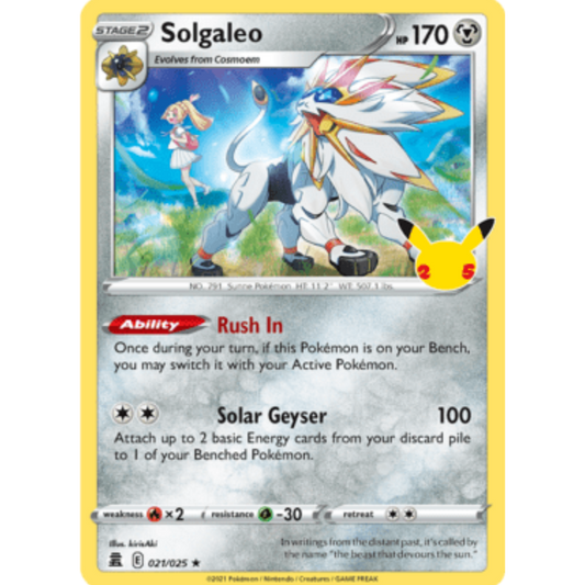 Solgaleo 021/025  - Holofoil Celebrations - Holo Rare