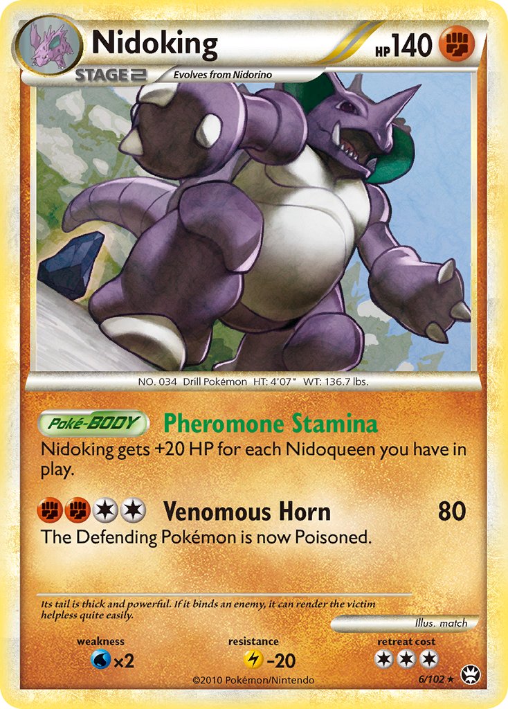 Nidoking - 6/102 (Cracked Ice Holo)/102  - Holofoil Deck Exclusives - Holo Rare