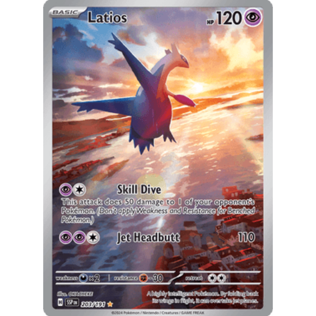 Latios 203/191  - Holofoil SV08 Surging Sparks - Illustration Rare