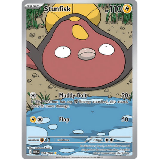 Stunfisk 118/086  - Holofoil SV White Flare - Illustration Rare