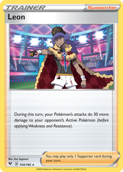 Leon 154  - Holofoil SWSH04 Vivid Voltage - Holo Rare