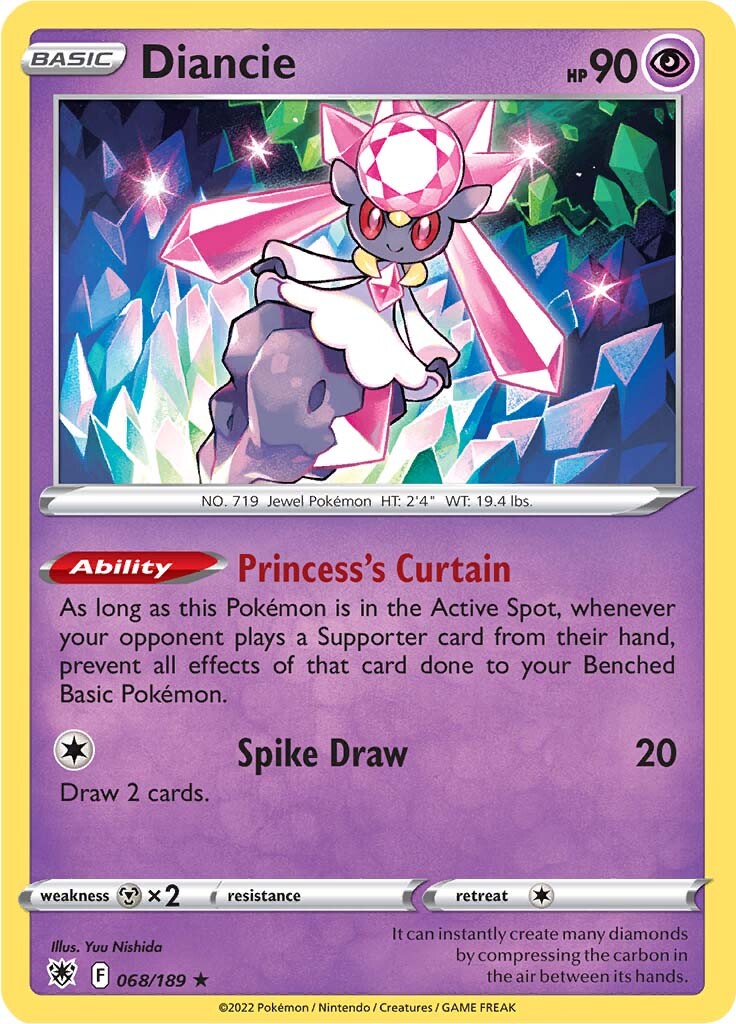 Diancie 068  - Holofoil SWSH10 Astral Radiance - Holo Rare