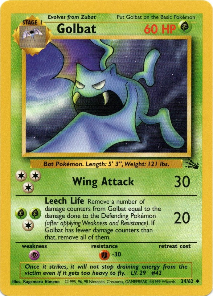 Golbat 034  - Unlimited Fossil - Uncommon
