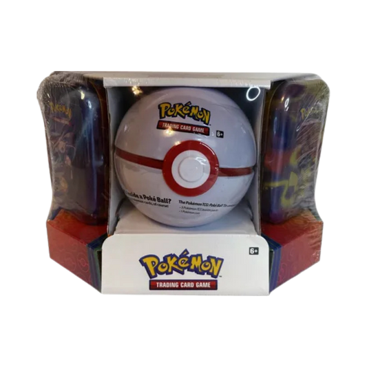 Pokemon - Poke Ball Tin + 2 Kanto Power Mini Tins - Premier Ball