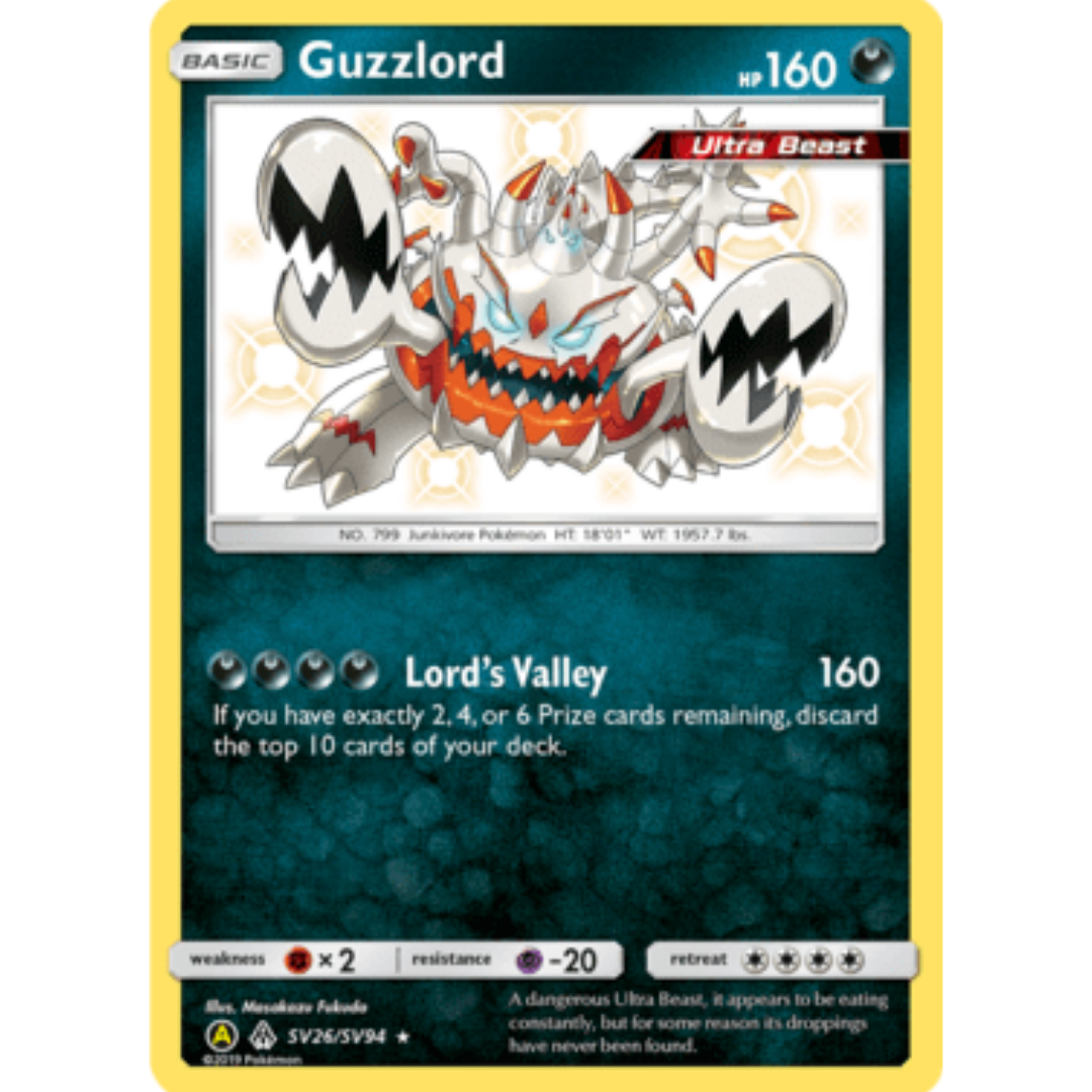 Guzzlord SV26  - Holofoil Hidden Fates Shiny Vault - Shiny Holo Rare