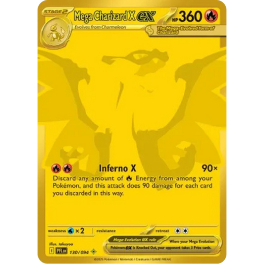 Mega Charizard X ex 130/094  - Holofoil ME02 Phantasmal Flames - Mega Hyper Rare