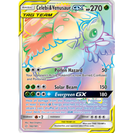 Celebi & Venusaur GX (182/181) [Sun & Moon: Team Up]
