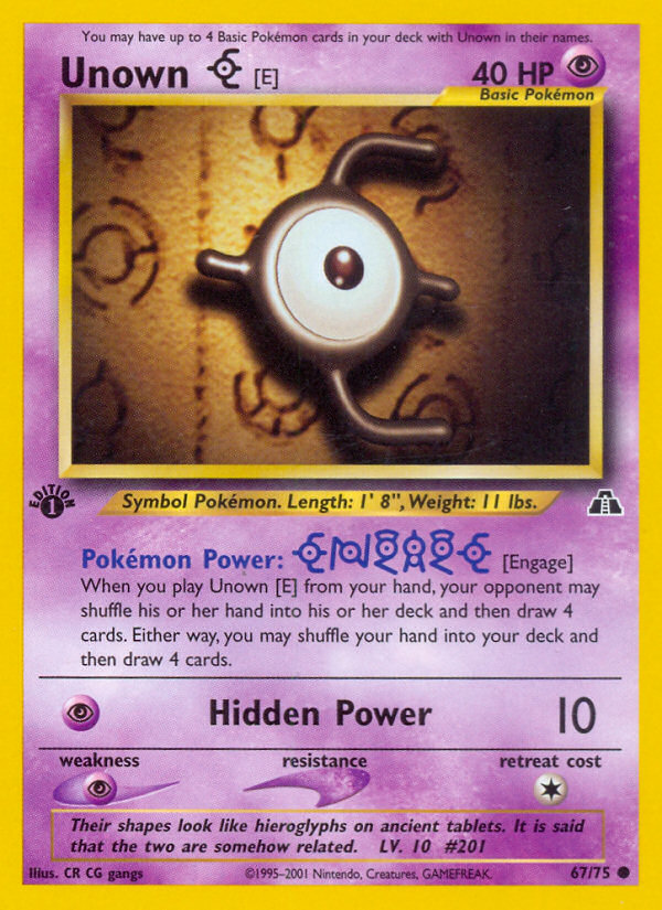 Unown [E] 067  - 1st Edition Neo Discovery - Common
