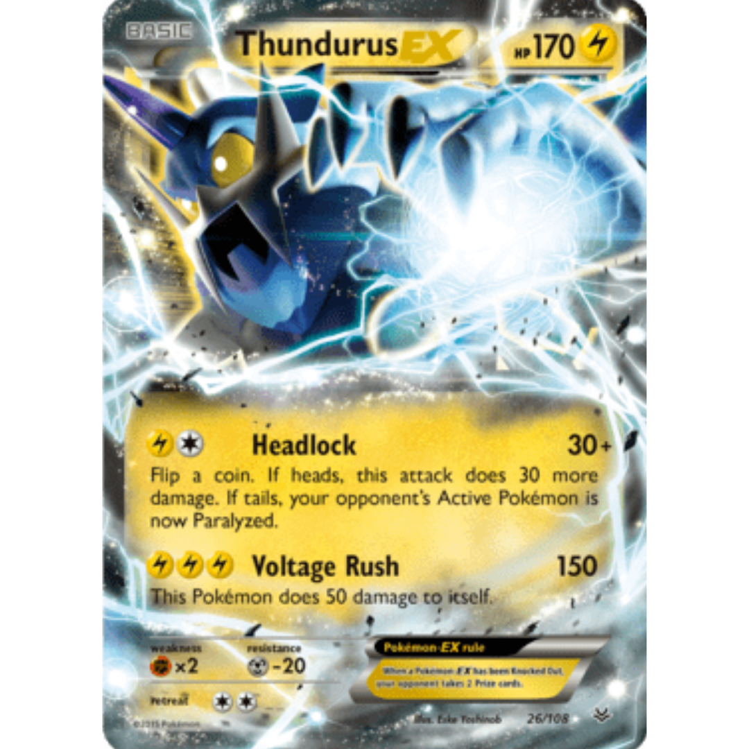 Thundurus EX 026/108  - Holofoil XY  Roaring Skies - Ultra Rare