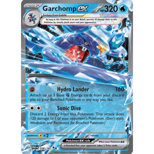 Garchomp ex 038/182  - Holofoil SV04 Paradox Rift - Double Rare