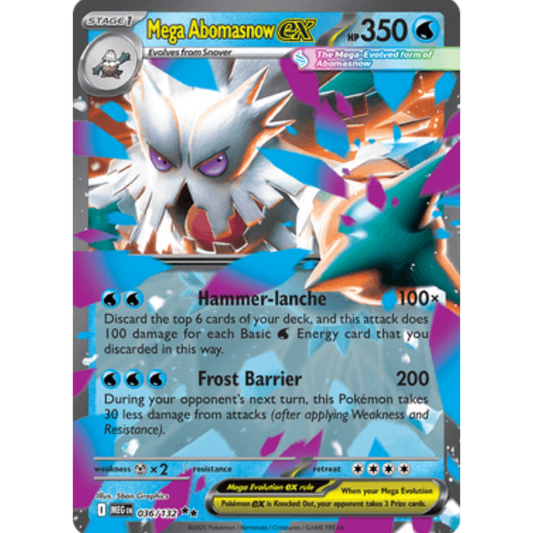 Mega Abomasnow ex 036/132  - Holofoil ME01 Mega Evolution - Double Rare