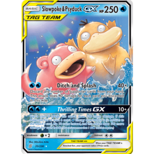 Slowpoke & Psyduck GX 035/236  - Holofoil SM  Unified Minds - Ultra Rare