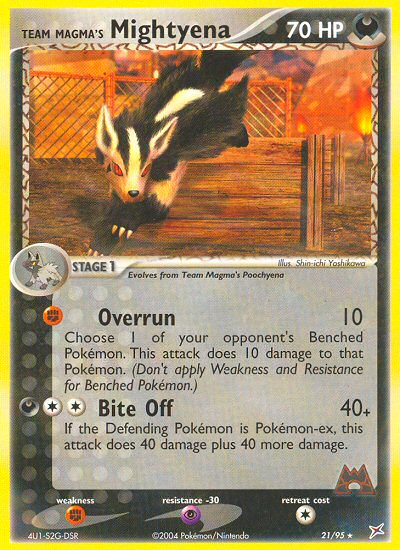 Team Magma's Mightyena - 21/95/95  Team Magma vs Team Aqua - Rare