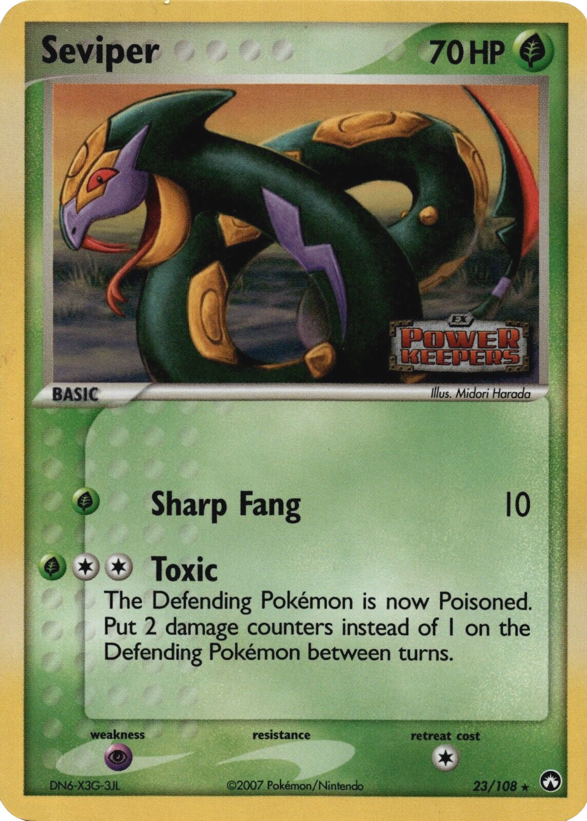 Seviper  - Reverse Holofoil Power Keepers - Rare