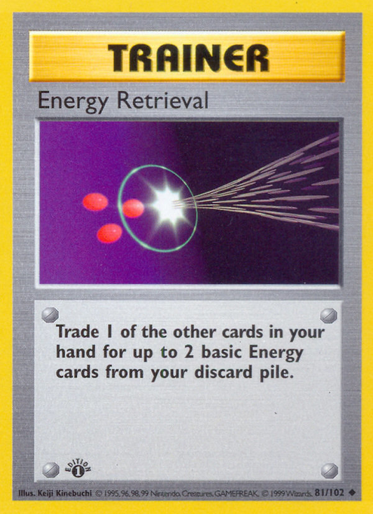 Energy Retrieval 081/102  - 1st Edition Base Set Shadowless - Uncommon