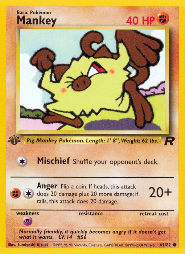 Mankey 061  - 1st Edition Team Rocket - Common