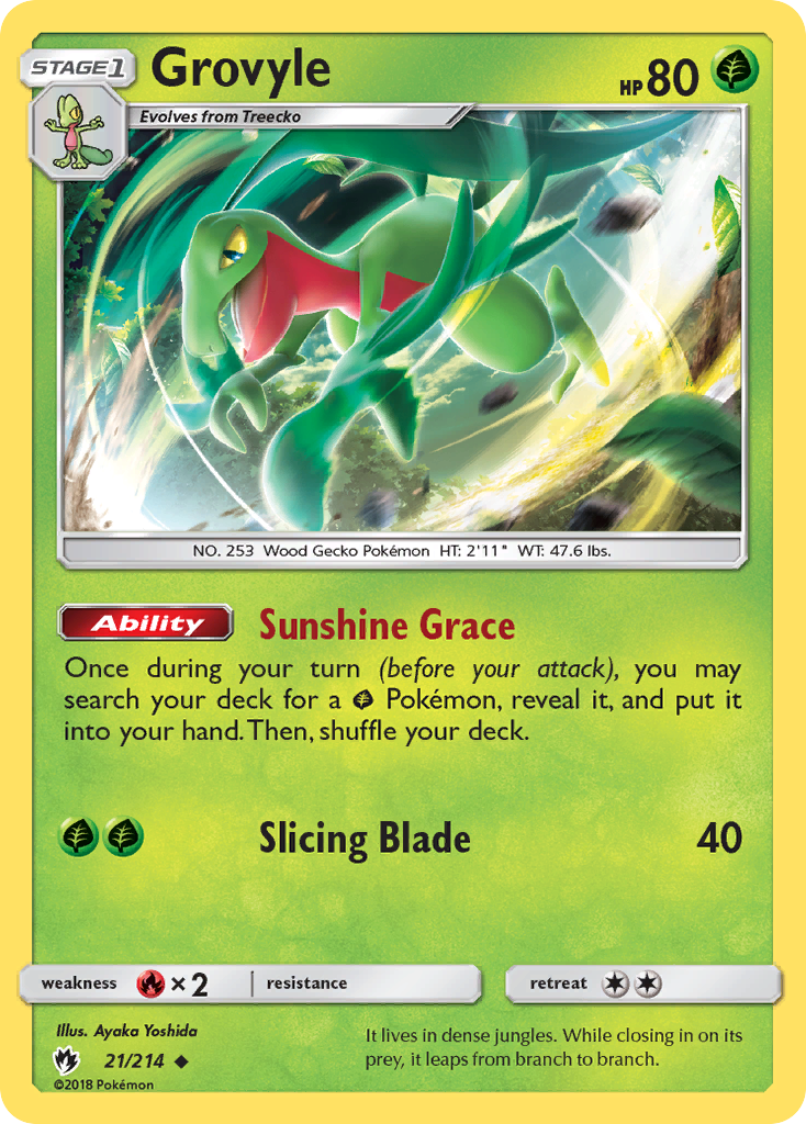 Grovyle 021  SM  Lost Thunder - Uncommon