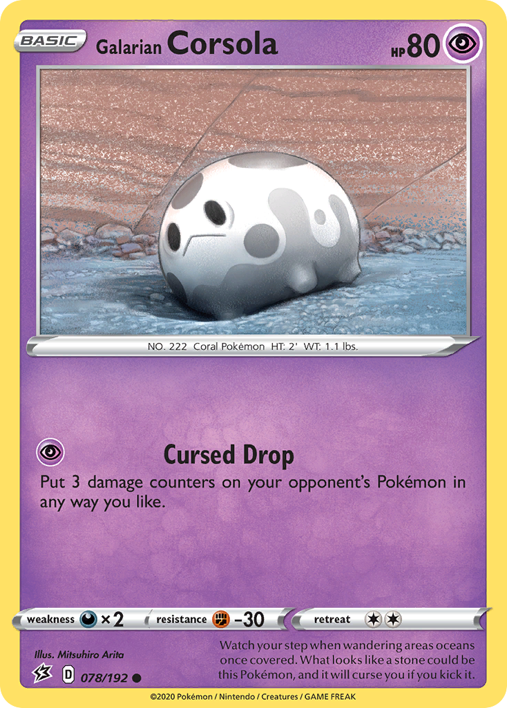 Galarian Corsola 078  SWSH02 Rebel Clash - Common