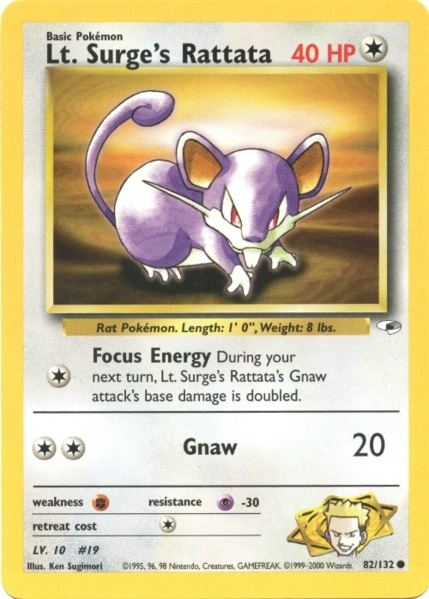 Lt. Surge's Rattata 082  - Unlimited Gym Heroes - Common