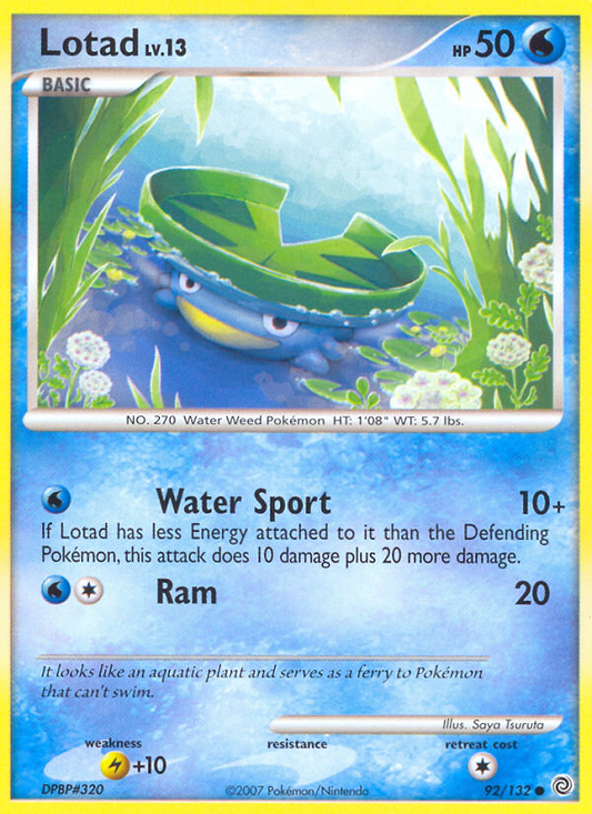 Lotad 092  Secret Wonders - Common