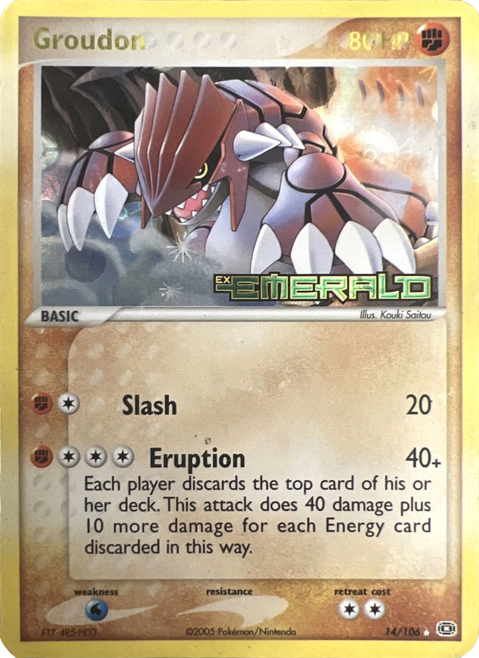 Groudon - 014/106/106  - Reverse Holofoil Emerald - Rare