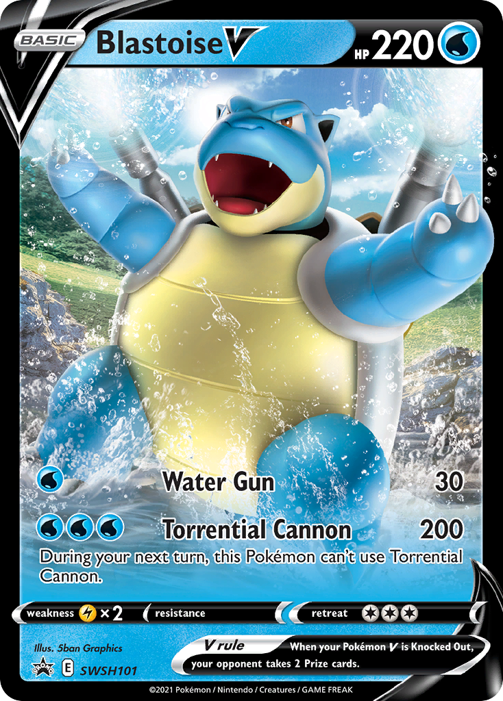 Blastoise V SWSH101  - Holofoil SWSH Sword & Shield Promo Cards - Promo