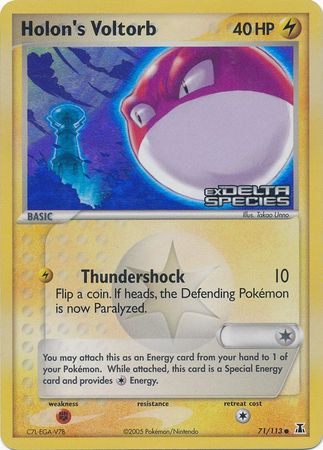 Holon's Voltorb 071  - Reverse Holofoil Delta Species - Common