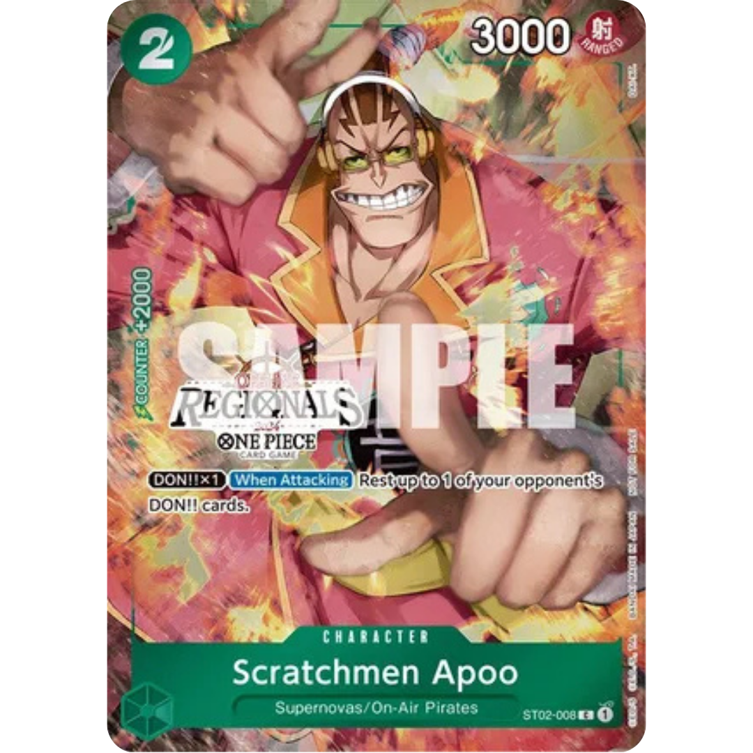 Scratchmen Apoo (Offline Regional 2024) [Participant] (ST02-008) - One Piece Promotion Cards Foil