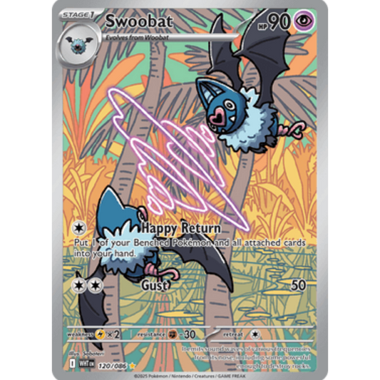 Swoobat 120/086  - Holofoil SV White Flare - Illustration Rare