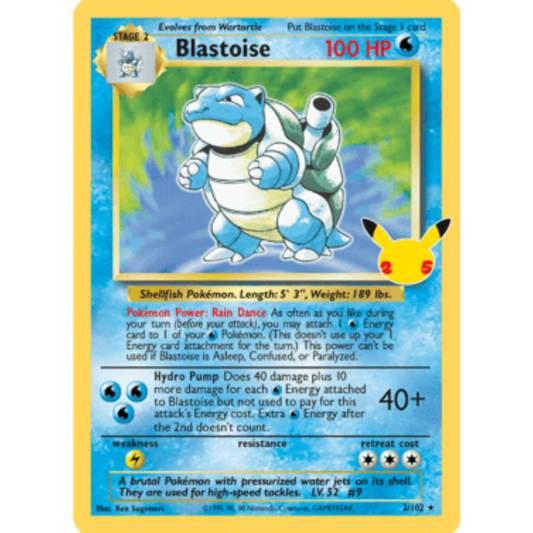 Blastoise 002/102  - Holofoil Celebrations Classic Collection - Classic Collection