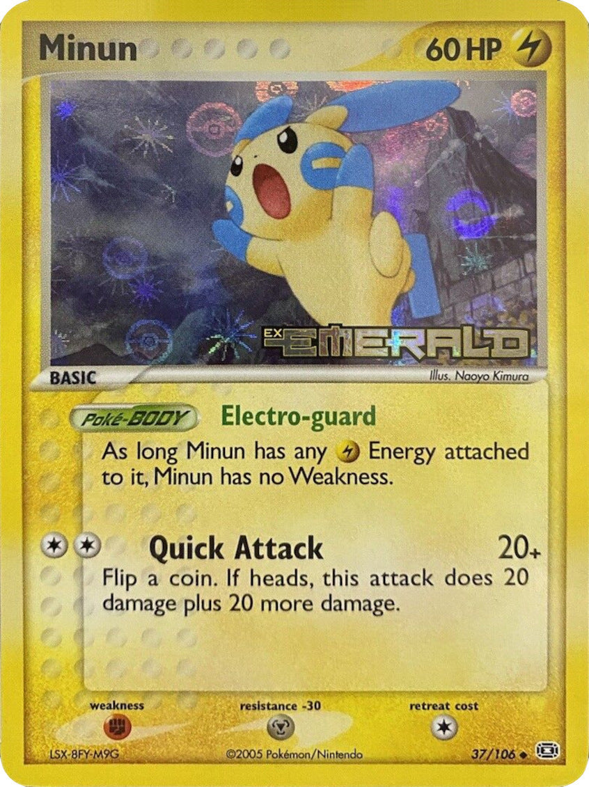 Minun  - Reverse Holofoil Emerald - Uncommon