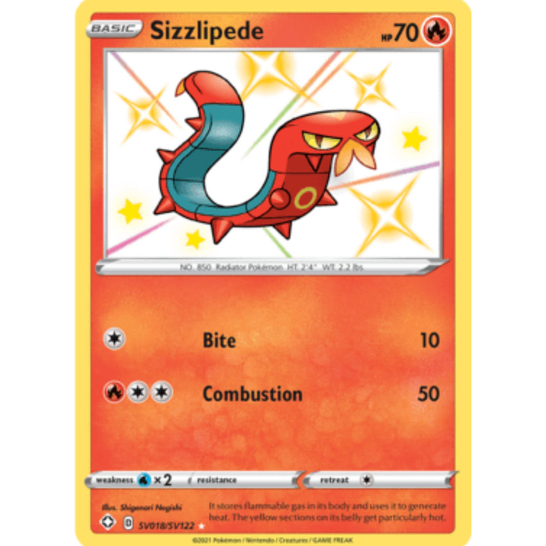 Sizzlipede SV018  - Holofoil Shining Fates Shiny Vault - Shiny Holo Rare