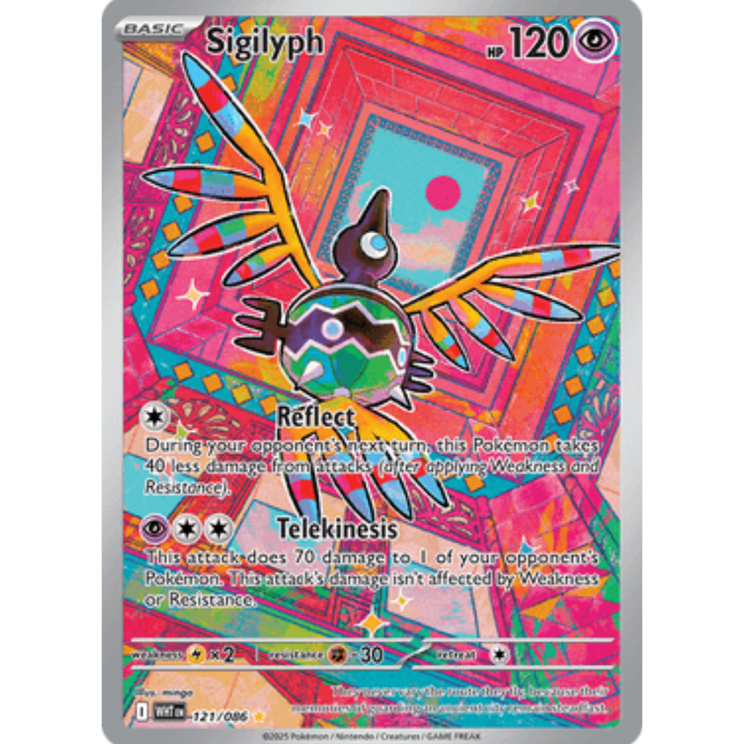 Sigilyph 121/086  - Holofoil SV White Flare - Illustration Rare