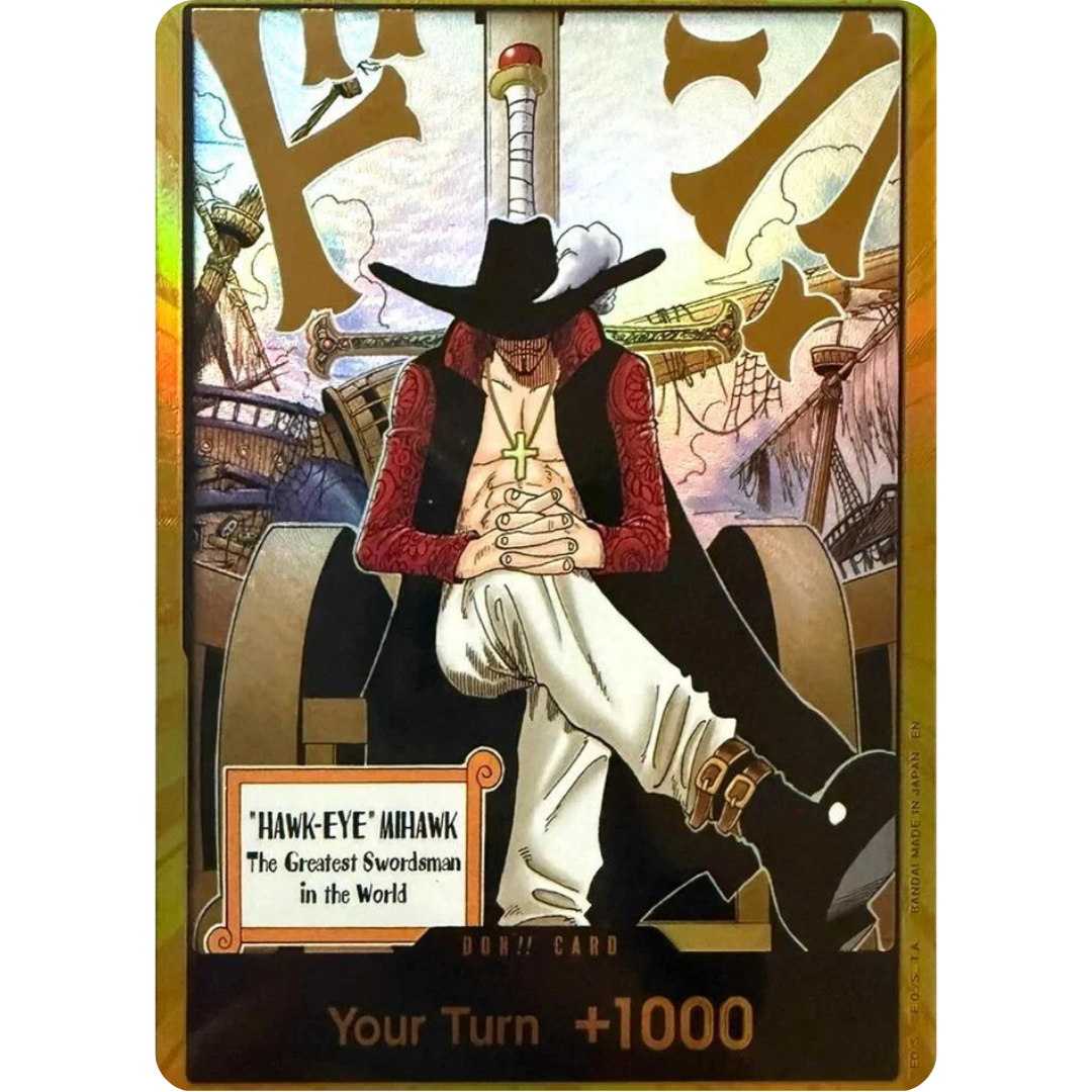 DON!! Card (Dracule Mihawk) (Gold) - The Azure Sea's Seven Foil