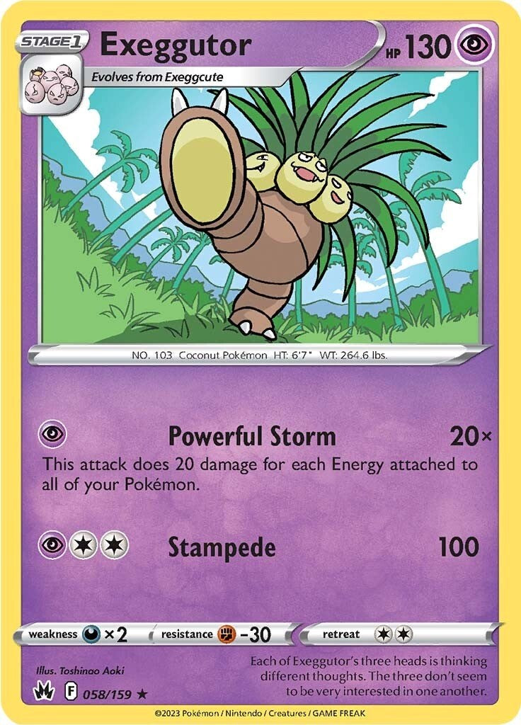 Exeggutor 058  SWSH Crown Zenith - Rare