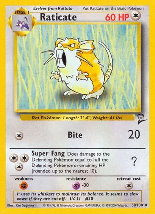 Raticate 058  Base Set 2 - Uncommon