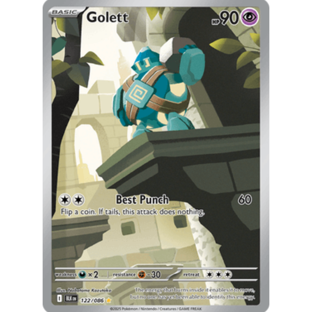 Golett 122/086  - Holofoil SV Black Bolt - Illustration Rare