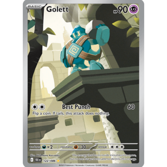 Golett 122/086  - Holofoil SV Black Bolt - Illustration Rare