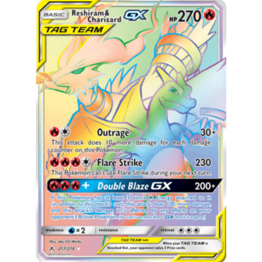 Reshiram & Charizard GX (217/214) [Sun & Moon: Unbroken Bonds]