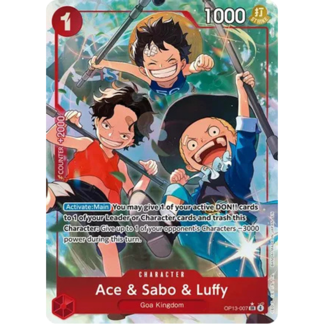 Ace & Sabo & Luffy (Alternate Art) (OP13-007) - Carrying On His Will Foil