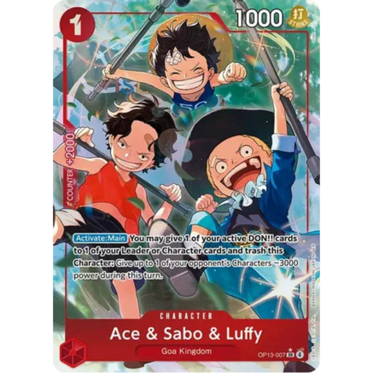 Ace & Sabo & Luffy (Alternate Art) (OP13-007) - Carrying On His Will Foil