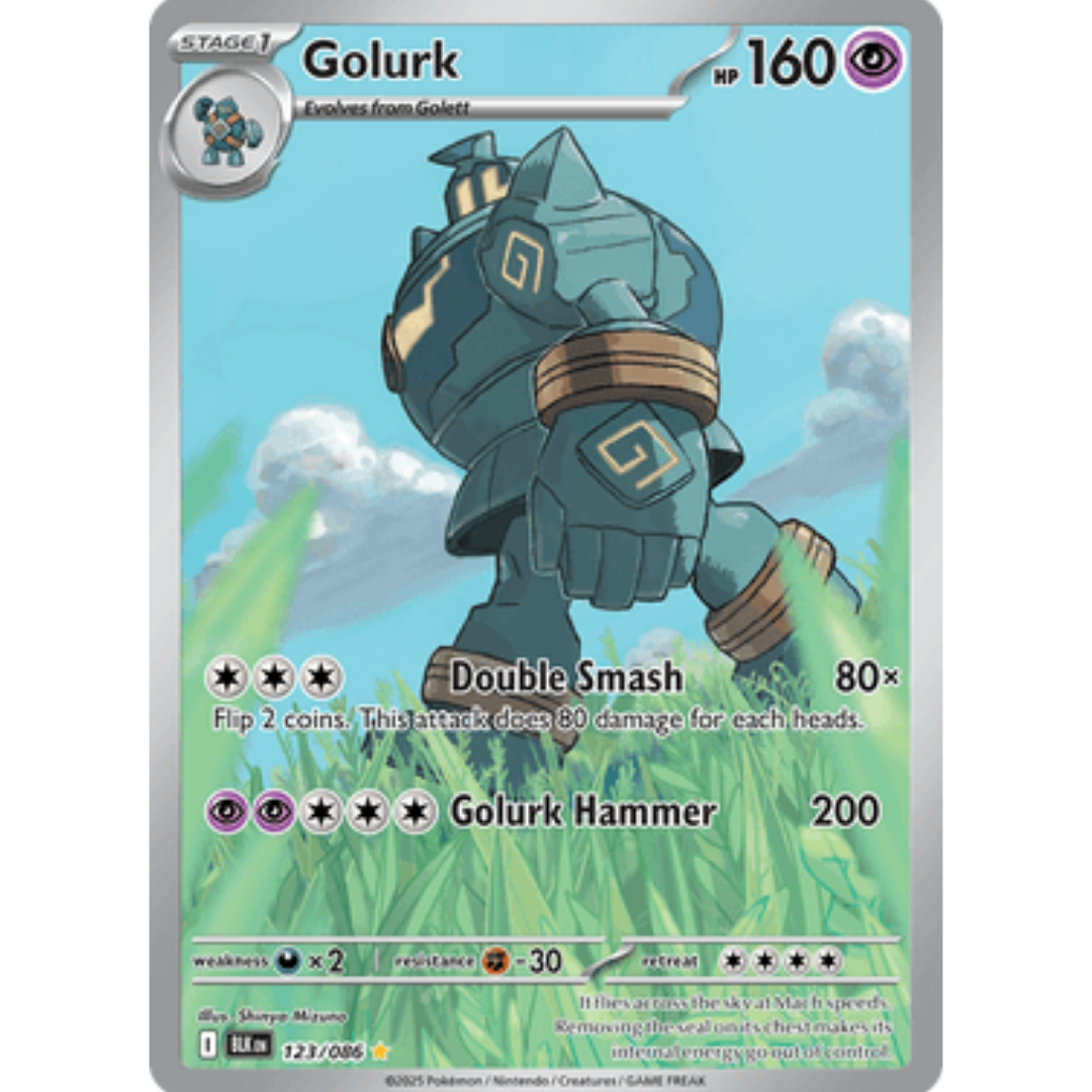 Golurk 123/086  - Holofoil SV Black Bolt - Illustration Rare
